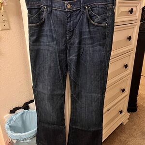 Citizen of Humanity - High Rise Wide Leg / Dark Blue Straight (31) Denim Jeans